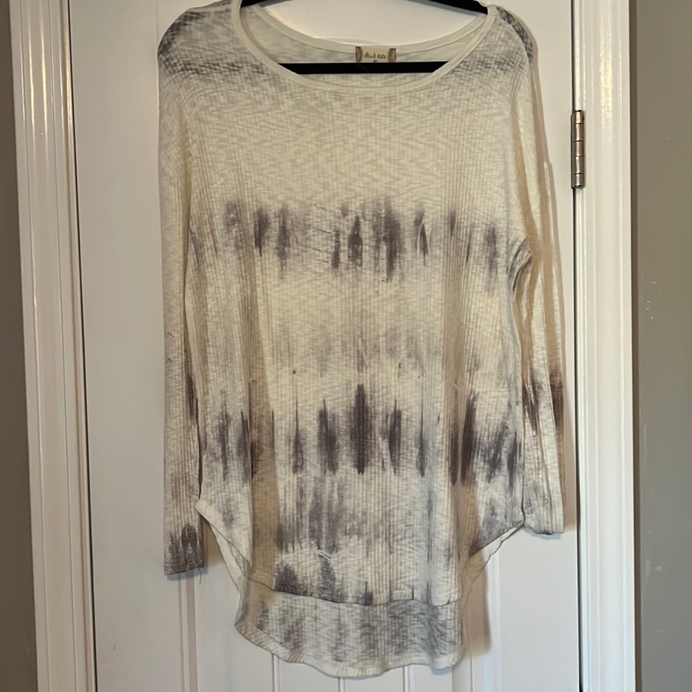 Medium Ivory Ribbed Tie Dye Altard State Tunic